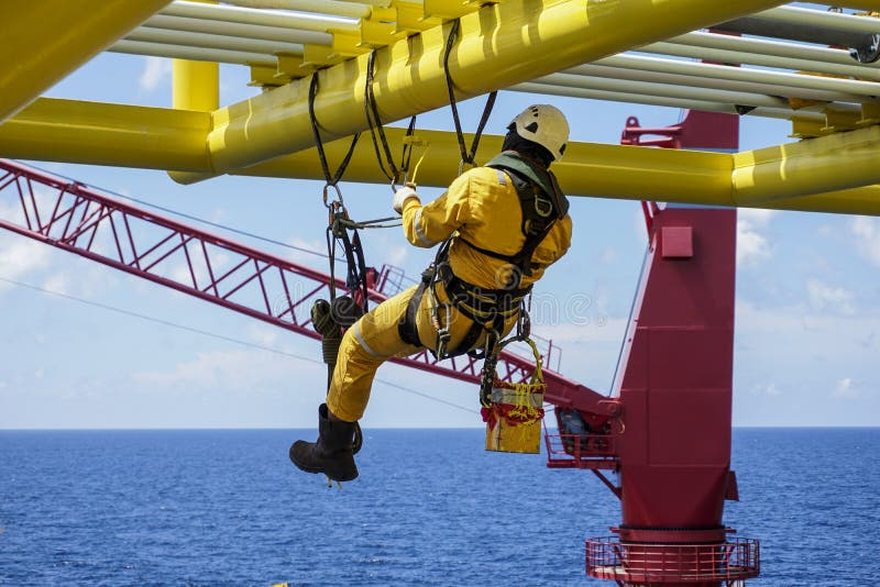 Industrial rope access at height